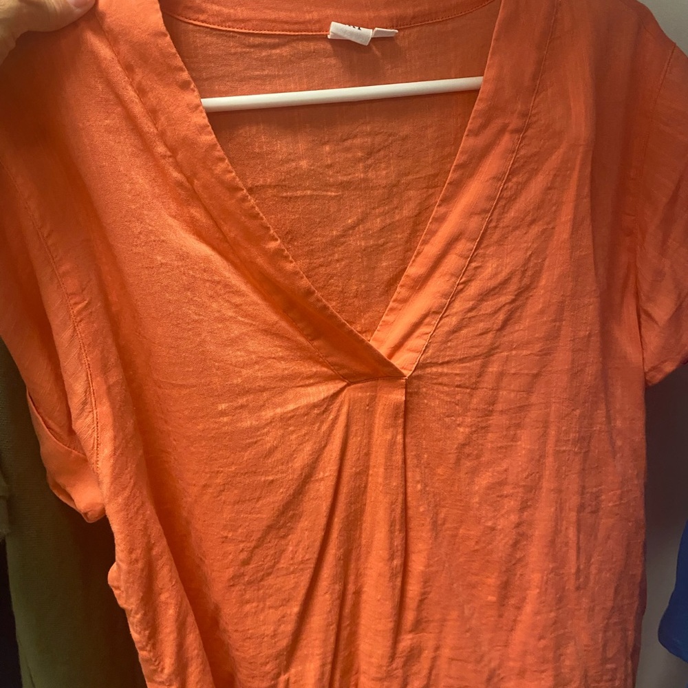 GAP Orange V-Neck Blouse